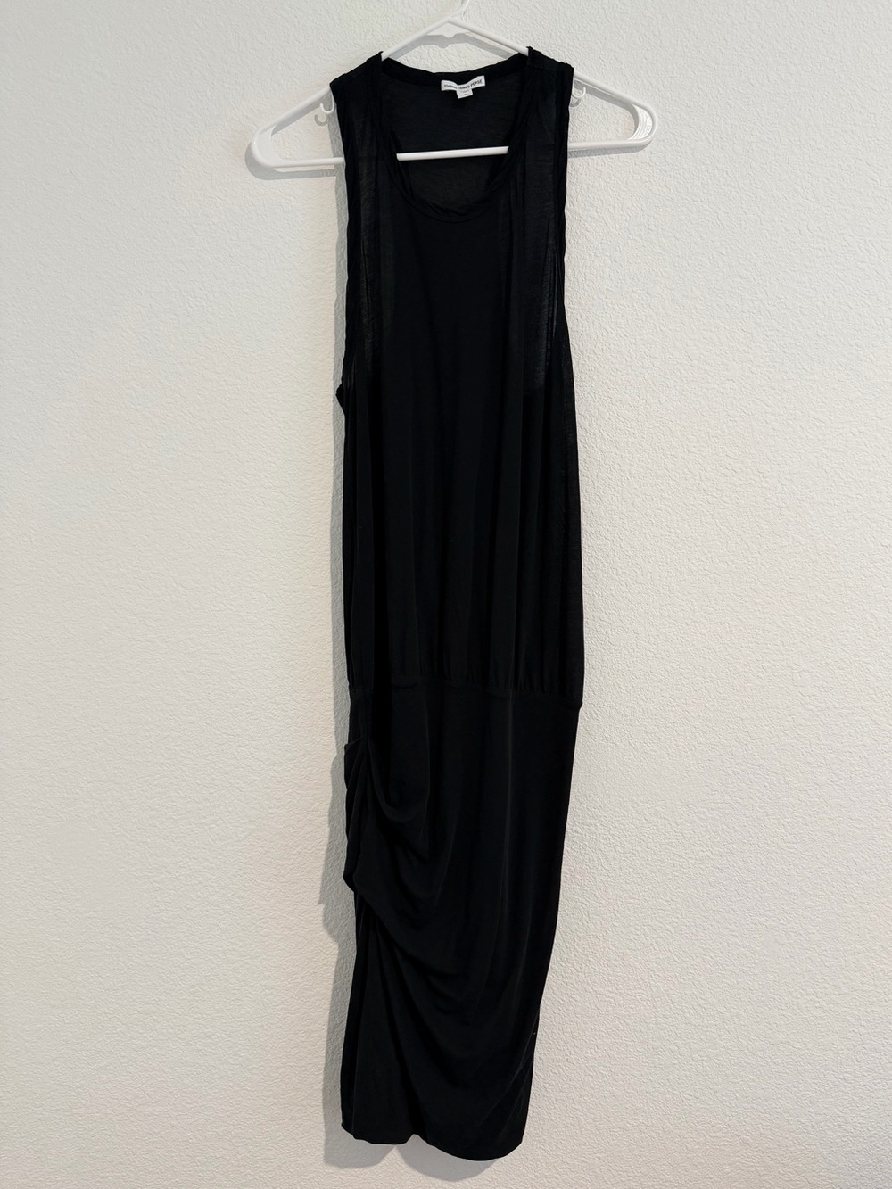 James Perse Black Sleeveless Ruched RacerBack Dress Size 3